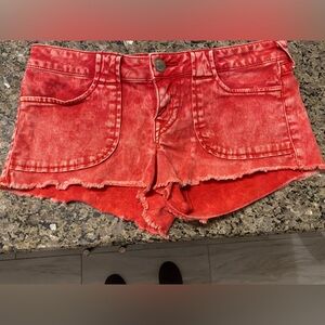 True Religion Vibrant Red Jean Shorts